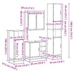 Casa si Gradina - Mobilier - Seturi de mobilier - Seturi baie - Set de mobilier de baie 4 piese Lemn prelucrat de stejar afumat - Infinity.ro