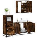 Casa si Gradina - Mobilier - Seturi de mobilier - Seturi baie - Set mobilier de baie, 3 piese, stejar fumuriu, lemn prelucrat - Infinity.ro