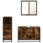 Casa si Gradina - Mobilier - Seturi de mobilier - Seturi baie - Set mobilier de baie, 3 piese, stejar fumuriu, lemn prelucrat - Infinity.ro