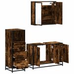 Casa si Gradina - Mobilier - Seturi de mobilier - Seturi baie - Set mobilier de baie, 3 piese, stejar fumuriu, lemn prelucrat - Infinity.ro