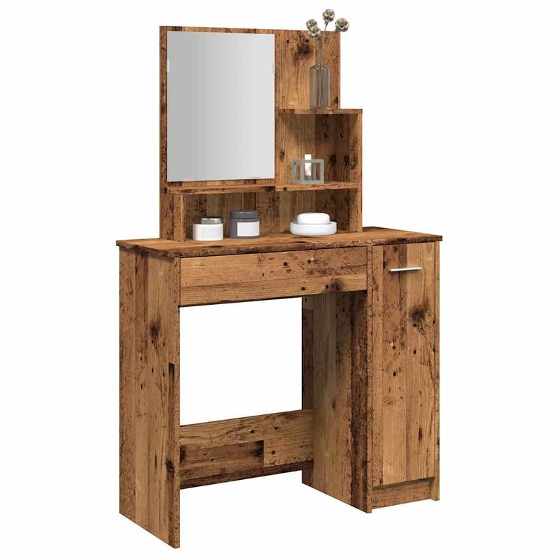 Casa si Gradina - Mobilier - Comode si corpuri - Masute de toaleta - Masa de toaleta cu oglinda lemn vechi 86,5x35x136 cm - Infinity.ro