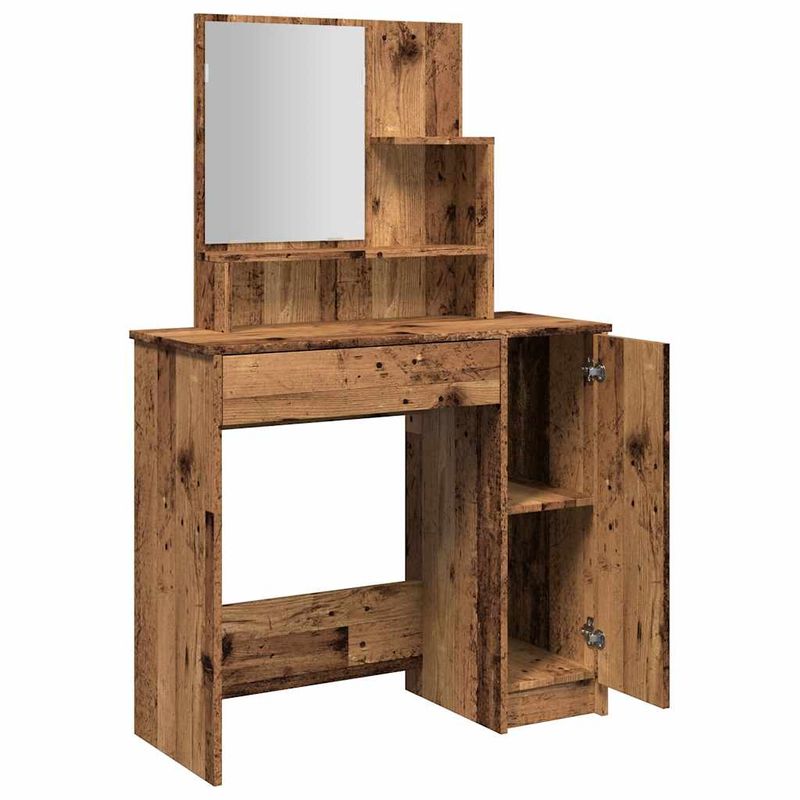 Casa si Gradina - Mobilier - Comode si corpuri - Masute de toaleta - Masa de toaleta cu oglinda lemn vechi 86,5x35x136 cm - Infinity.ro