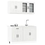 Casa si Gradina - Mobilier - Comode si corpuri - Corpuri bucatarie - Set dulap de bucatarie 4 piese „Kalmar” alb lucios Lemn - Infinity.ro