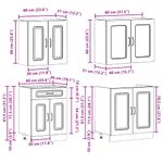 Casa si Gradina - Mobilier - Comode si corpuri - Corpuri bucatarie - Set dulap de bucatarie 4 piese „Kalmar” alb lucios Lemn - Infinity.ro