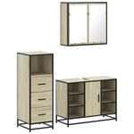 Casa si Gradina - Mobilier - Seturi de mobilier - Seturi baie - Set mobilier de baie, 3 piese, stejar sonoma, lemn prelucrat - Infinity.ro