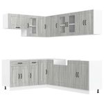 Casa si Gradina - Mobilier - Comode si corpuri - Corpuri bucatarie - Set de dulapuri de bucatarie 11 piese „Kalmar” lemn Sonoma gri - Infinity.ro