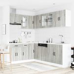 Casa si Gradina - Mobilier - Comode si corpuri - Corpuri bucatarie - Set de dulapuri de bucatarie 11 piese „Kalmar” lemn Sonoma gri - Infinity.ro