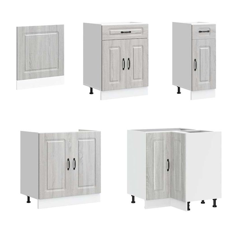 Casa si Gradina - Mobilier - Comode si corpuri - Corpuri bucatarie - Set de dulapuri de bucatarie 11 piese „Kalmar” lemn Sonoma gri - Infinity.ro