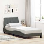 Casa si Gradina - Mobilier - Paturi si accesorii - Paturi - Cadru de pat fara saltea, gri inchis, 80x200 cm, textil - Infinity.ro