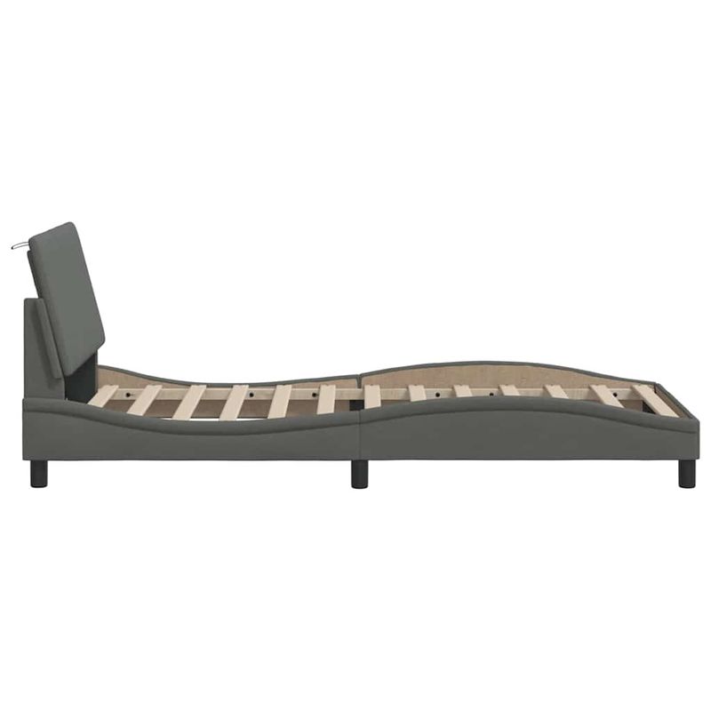 Casa si Gradina - Mobilier - Paturi si accesorii - Paturi - Cadru de pat fara saltea, gri inchis, 80x200 cm, textil - Infinity.ro