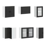 Casa si Gradina - Mobilier - Comode si corpuri - Corpuri bucatarie - Set dulap de bucatarie 11 piese „Porto” lemn negru prelucrat - Infinity.ro