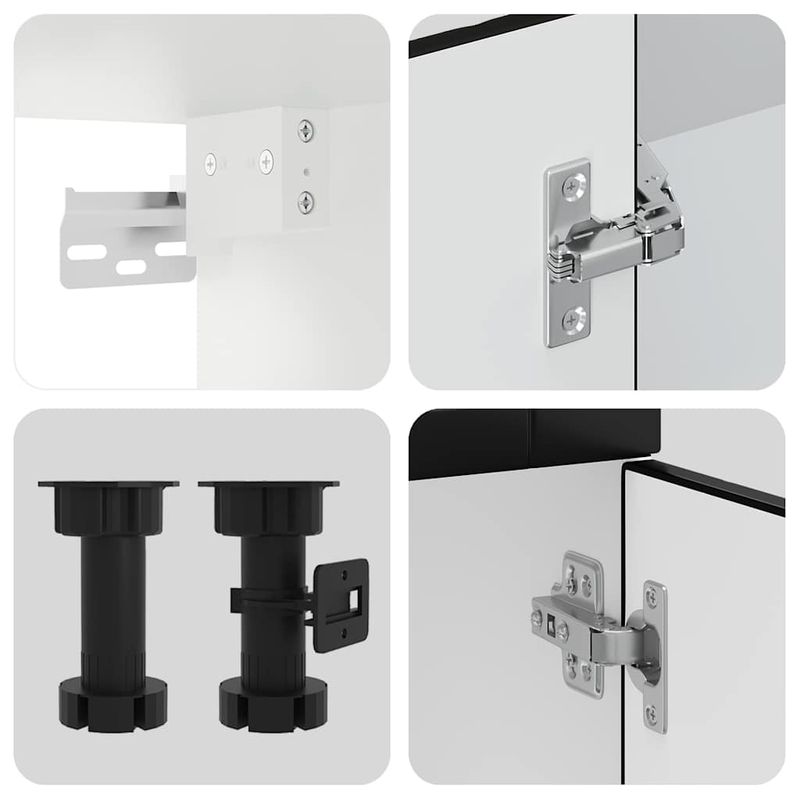 Casa si Gradina - Mobilier - Comode si corpuri - Corpuri bucatarie - Set dulap de bucatarie 11 piese „Porto” lemn negru prelucrat - Infinity.ro