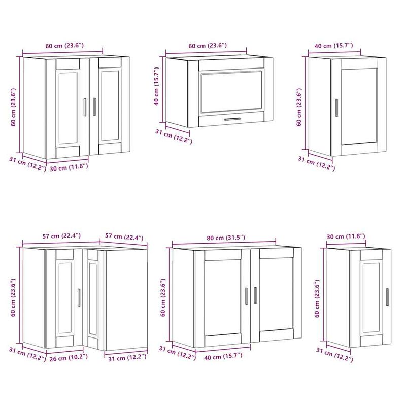 Casa si Gradina - Mobilier - Comode si corpuri - Corpuri bucatarie - Set dulap de bucatarie 11 piese „Porto” lemn negru prelucrat - Infinity.ro