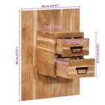 Casa si Gradina - Mobilier - Comode si corpuri - Noptiere - Noptiera, 60x32x80 cm, lemn masiv de acacia - Infinity.ro