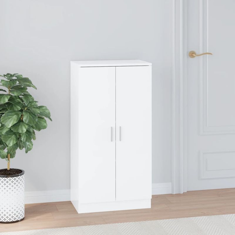 Casa si Gradina - Mobilier - Organizare si depozitare - Organizator incaltaminte - Pantofar, alb extralucios, 55x35x108 cm, lemn prelucrat - Infinity.ro