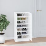 Casa si Gradina - Mobilier - Organizare si depozitare - Organizator incaltaminte - Pantofar, alb extralucios, 55x35x108 cm, lemn prelucrat - Infinity.ro