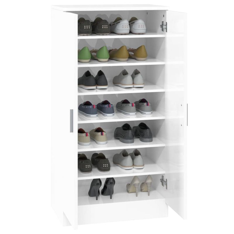 Casa si Gradina - Mobilier - Organizare si depozitare - Organizator incaltaminte - Pantofar, alb extralucios, 55x35x108 cm, lemn prelucrat - Infinity.ro
