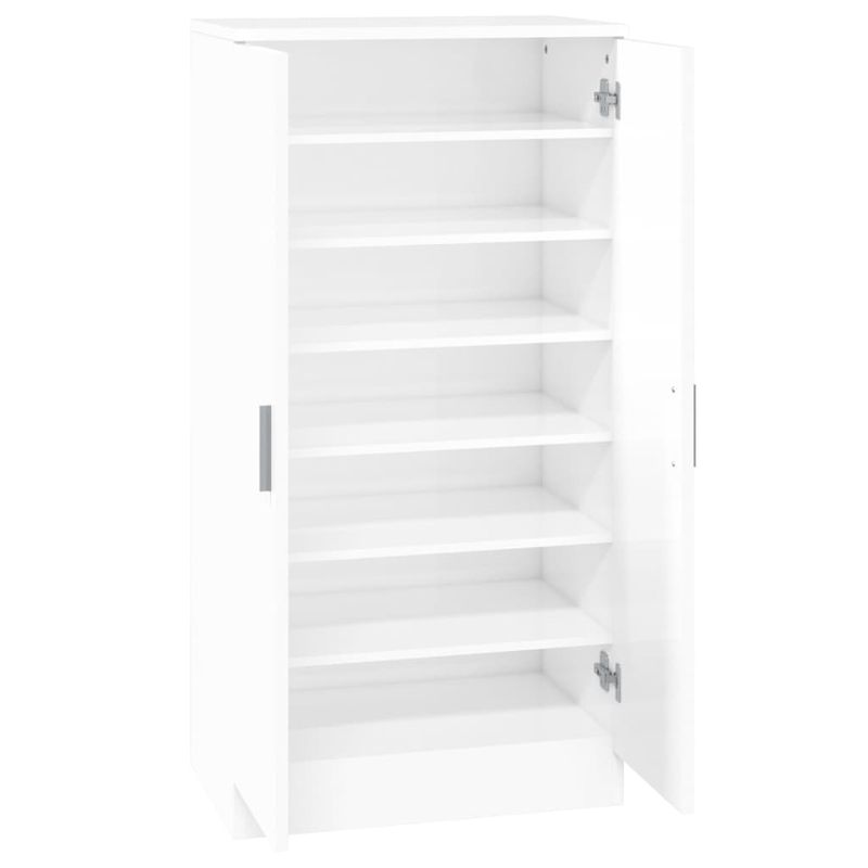 Casa si Gradina - Mobilier - Organizare si depozitare - Organizator incaltaminte - Pantofar, alb extralucios, 55x35x108 cm, lemn prelucrat - Infinity.ro