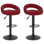 Casa si Gradina - Mobilier - Scaune si fotolii - Scaune - Scaune de bar, 2 buc., rosu vin, catifea - Infinity.ro