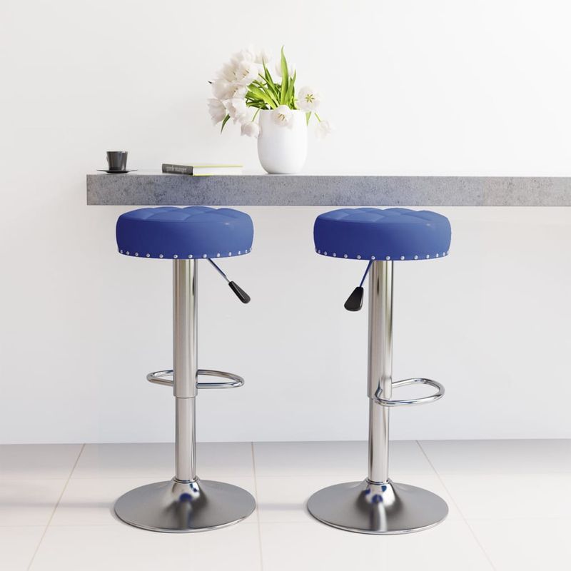 Casa si Gradina - Mobilier - Scaune si fotolii - Scaune - Scaune de bar, 2 buc., albastru, material textil - Infinity.ro