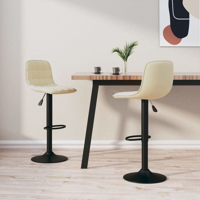 Casa si Gradina - Mobilier - Scaune si fotolii - Scaune - Scaune de bar, 2 buc., crem, catifea - Infinity.ro
