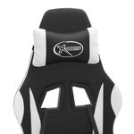 PC, gaming si accesorii - Gaming - Accesorii gaming - Scaune gaming - Scaun gaming pivotant/suport picioare negru/alb piele eco - Infinity.ro
