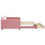Casa si Gradina - Mobilier - Paturi si accesorii - Paturi - Pat de zi cu extensie si sertare, roz, 100x200 cm, catifea - Infinity.ro