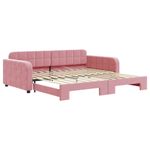 Casa si Gradina - Mobilier - Paturi si accesorii - Paturi - Pat de zi cu extensie, roz, 100x200 cm, catifea - Infinity.ro