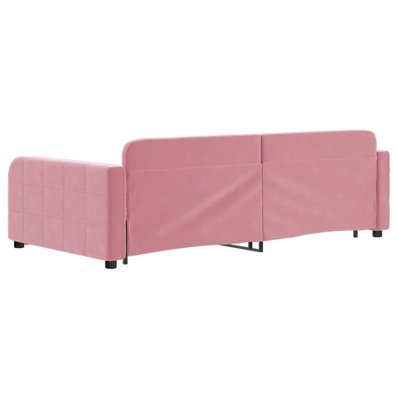 Casa si Gradina - Mobilier - Paturi si accesorii - Paturi - Pat de zi cu extensie, roz, 100x200 cm, catifea - Infinity.ro