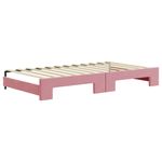 Casa si Gradina - Mobilier - Paturi si accesorii - Paturi - Pat de zi cu extensie, roz, 100x200 cm, catifea - Infinity.ro