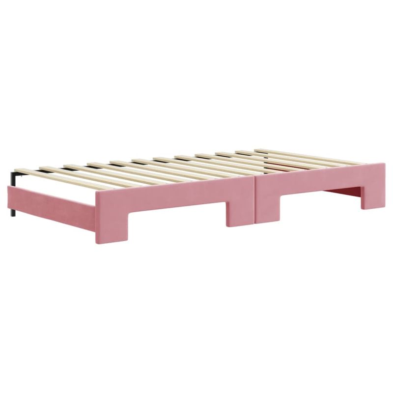Casa si Gradina - Mobilier - Paturi si accesorii - Paturi - Pat de zi cu extensie, roz, 100x200 cm, catifea - Infinity.ro