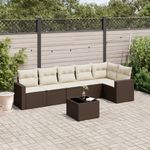 Casa si Gradina - Gradina si terasa - Mobilier exterior - Seturi mobila gradina - Set canapele de gradina cu perne, 7 piese, maro, poliratan - Infinity.ro