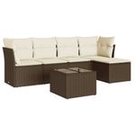 Casa si Gradina - Gradina si terasa - Mobilier exterior - Seturi mobila gradina - Set canapele de gradina cu perne, 6 piese, maro, poliratan - Infinity.ro