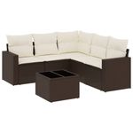 Casa si Gradina - Gradina si terasa - Mobilier exterior - Seturi mobila gradina - Set canapele de gradina cu perne, 6 piese, maro, poliratan - Infinity.ro