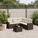 Casa si Gradina - Gradina si terasa - Mobilier exterior - Seturi mobila gradina - Set canapele de gradina cu perne, 6 piese, maro, poliratan - Infinity.ro