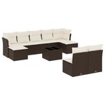 Casa si Gradina - Gradina si terasa - Mobilier exterior - Seturi mobila gradina - Set canapele de gradina cu perne, 10 piese, maro, poliratan - Infinity.ro