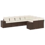 Casa si Gradina - Gradina si terasa - Mobilier exterior - Seturi mobila gradina - Set canapele de gradina cu perne, 9 piese, maro, poliratan - Infinity.ro