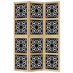 Casa si Gradina - Decoratiuni - Pereti despartitori si paravane - Paravan de camera, 3 panouri, maro/negru, lemn masiv paulownia, mărime 40x160 cm - Infinity.ro