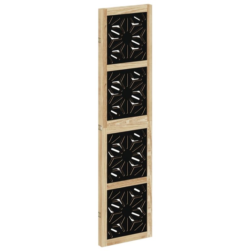 Casa si Gradina - Decoratiuni - Pereti despartitori si paravane - Paravan de camera, 3 panouri, maro/negru, lemn masiv paulownia, mărime 40x160 cm - Infinity.ro