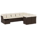 Casa si Gradina - Gradina si terasa - Mobilier exterior - Seturi mobila gradina - Set canapele de gradina cu perne, 10 piese, maro, poliratan - Infinity.ro