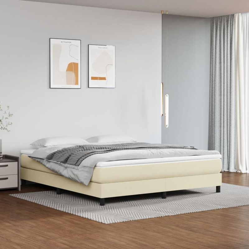 Casa si Gradina - Mobilier - Paturi si accesorii - Paturi - Cadru de pat, crem, 180x200 cm, piele ecologica - Infinity.ro