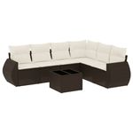 Casa si Gradina - Gradina si terasa - Mobilier exterior - Seturi mobila gradina - Set canapele de gradina cu perne, 7 piese, maro, poliratan - Infinity.ro