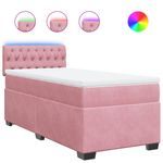 Casa si Gradina - Mobilier - Paturi si accesorii - Paturi - Pat box spring cu saltea, roz, 80x200 cm, catifea - Infinity.ro