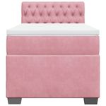 Casa si Gradina - Mobilier - Paturi si accesorii - Paturi - Pat box spring cu saltea, roz, 80x200 cm, catifea - Infinity.ro