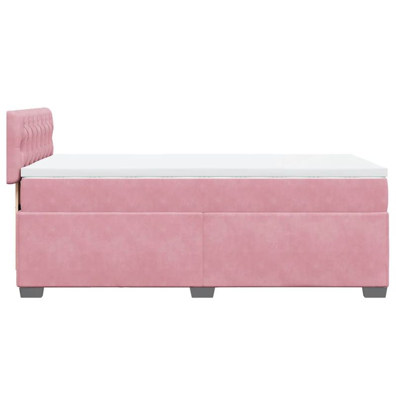 Casa si Gradina - Mobilier - Paturi si accesorii - Paturi - Pat box spring cu saltea, roz, 80x200 cm, catifea - Infinity.ro