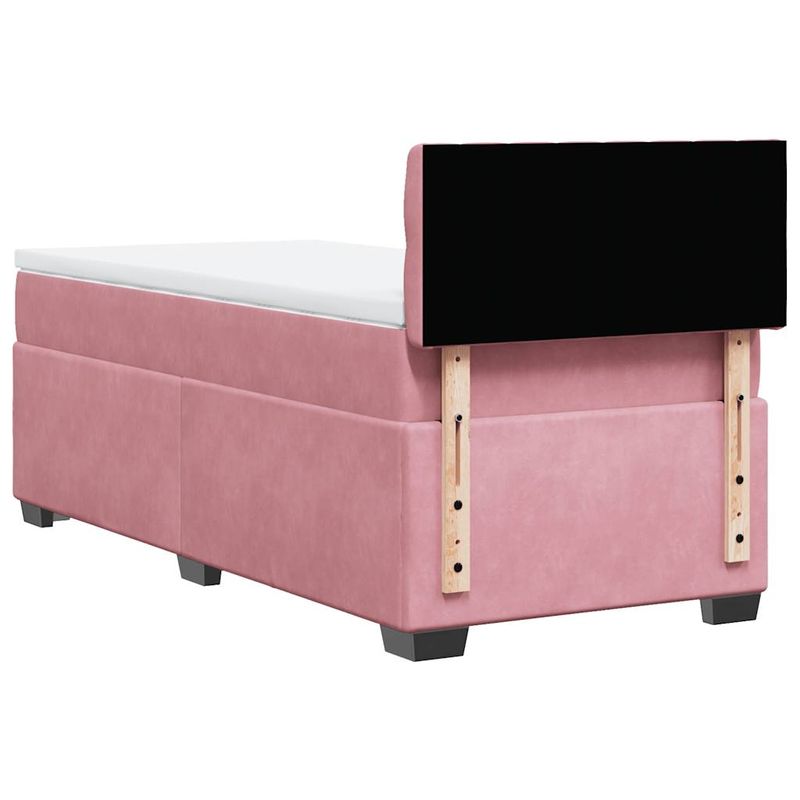 Casa si Gradina - Mobilier - Paturi si accesorii - Paturi - Pat box spring cu saltea, roz, 80x200 cm, catifea - Infinity.ro