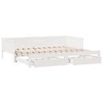 Casa si Gradina - Mobilier - Paturi si accesorii - Paturi - Pat de zi cu extensie si sertare fara saltea, alb, 90x190 cm - Infinity.ro