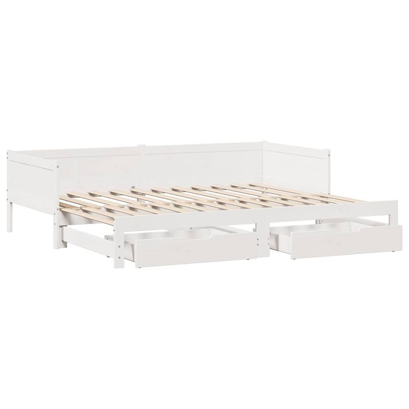 Casa si Gradina - Mobilier - Paturi si accesorii - Paturi - Pat de zi cu extensie si sertare fara saltea, alb, 90x190 cm - Infinity.ro