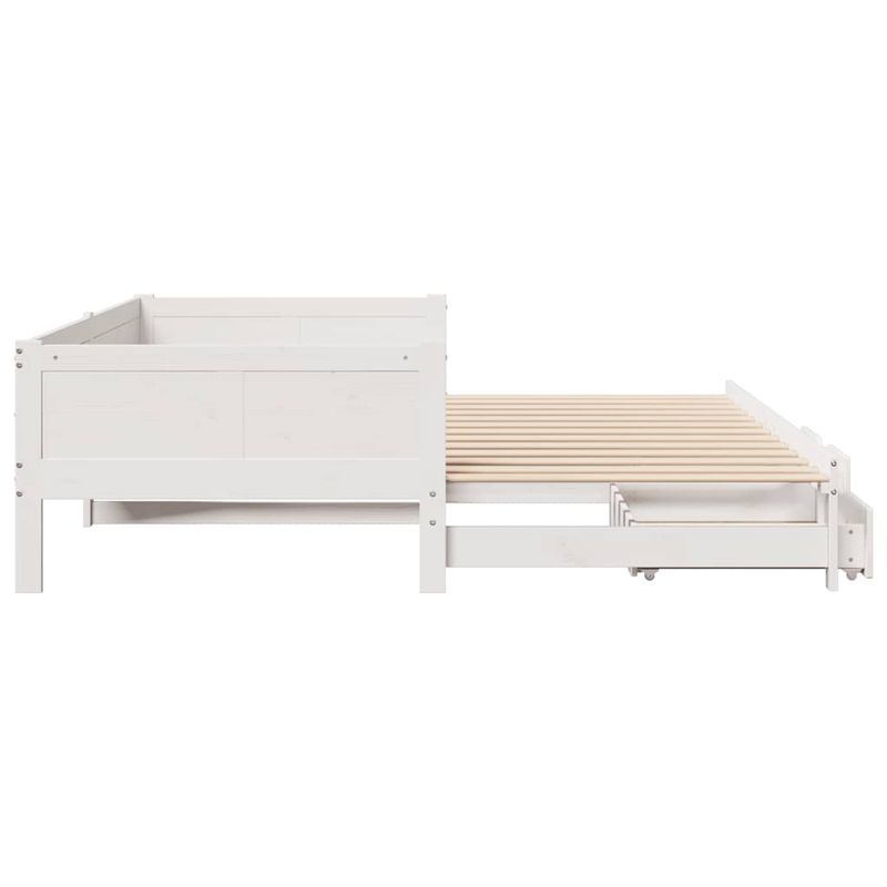 Casa si Gradina - Mobilier - Paturi si accesorii - Paturi - Pat de zi cu extensie si sertare fara saltea, alb, 90x190 cm - Infinity.ro