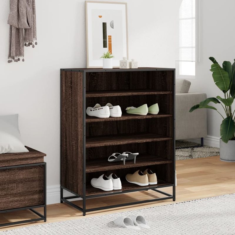 Casa si Gradina - Mobilier - Organizare si depozitare - Organizator incaltaminte - Pantofar, stejar maro, 75x38x97,5 cm, lemn prelucrat/metal - Infinity.ro